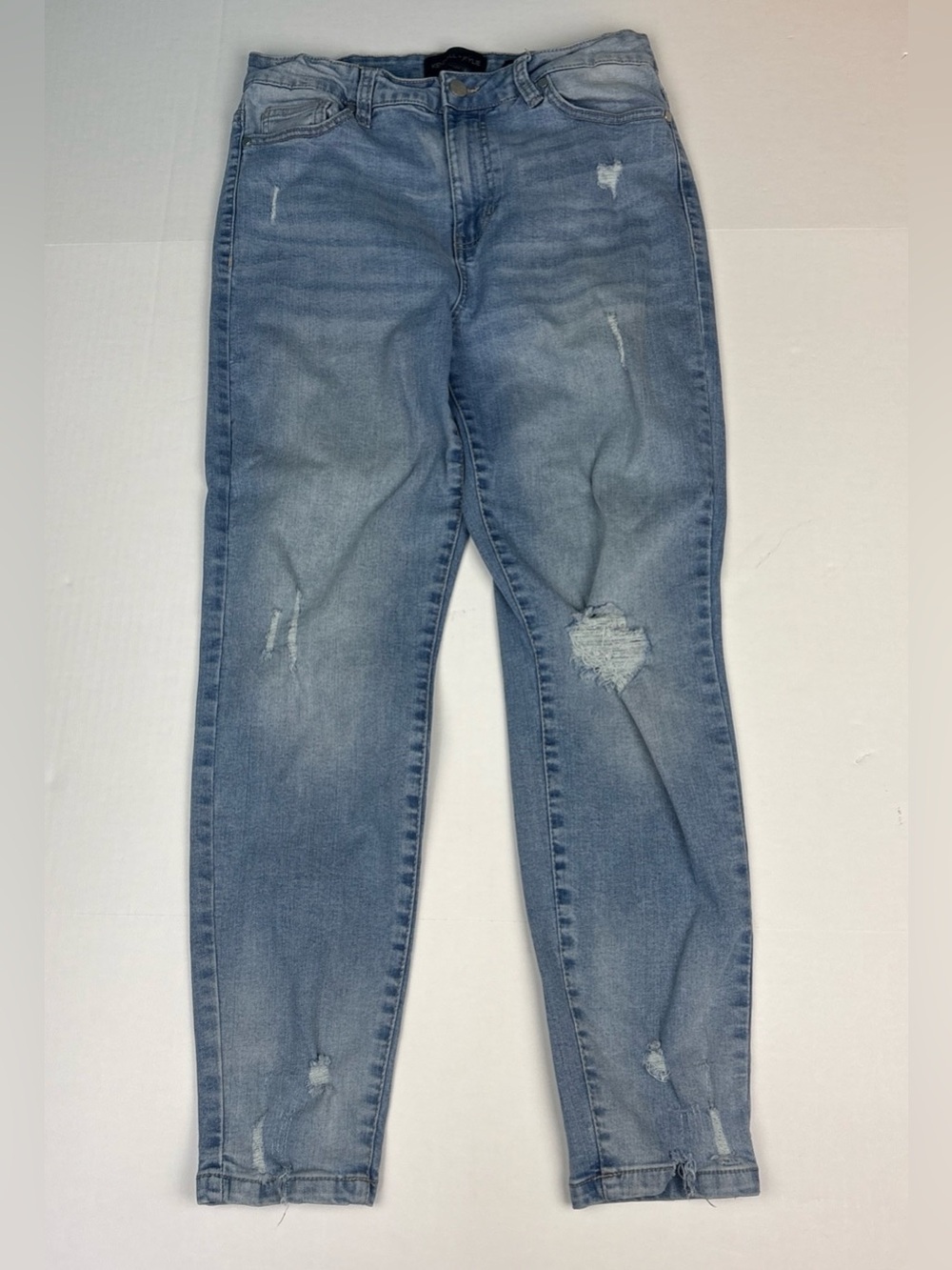 Kendall + Kylie Women Size 11 30 Jeans Blue Denim Kontour High Rise Distressed